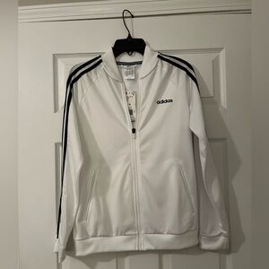 NWT Adidas white striped jacket